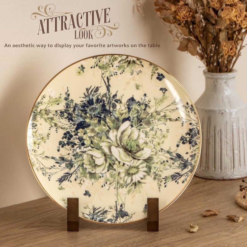 ANBOXIT Plate Display Stand, 3 Pack 8 Inch Plate Holder for Displaying, Decorative Picture Frame Dish Photo Plaque Platter Wood Stand - Image 2